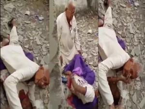 Horny Old Man Caught Red Handed in Abandoned Backyard